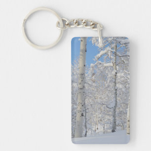 Snow-Covered Aspens, Beartrap-Desolation Ridge Key Ring