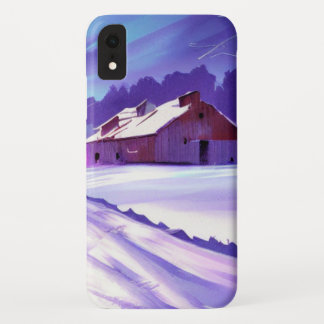 Snow-Covered Barn in Winter Landscape iPhone XR Case