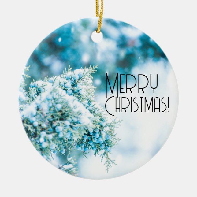 Snow-covered berries winter ornament (Front)