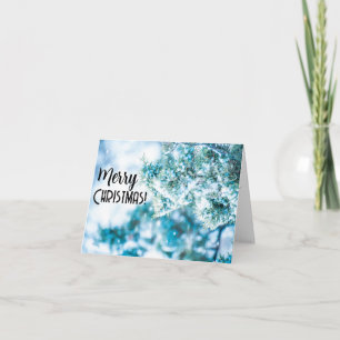 Snow-covered branches holiday card