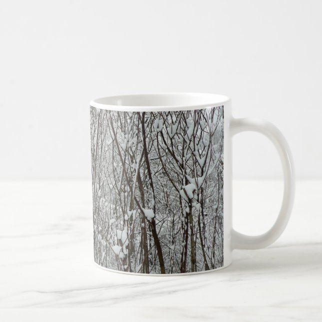 Snow Covered Branches Winter Abstract Coffee Mug (Right)
