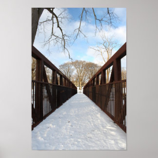 Snow Covered Bridge Poster
