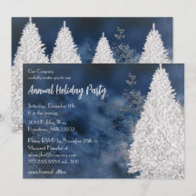Snow Covered Christmas Holiday Party Invitation