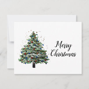 Snow Covered Christmas Tree Holiday Card