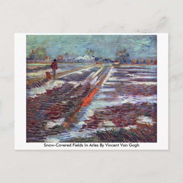 Snow-Covered Fields In Arles By Vincent Van Gogh Postcard (Front)