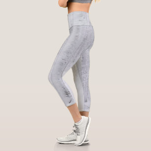 Snow covered forest winter wonderland capri leggings