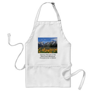 Snow Covered Grand Teton Range with Yellow Flowers Standard Apron