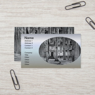 Snow Covered Haunted House Business Card