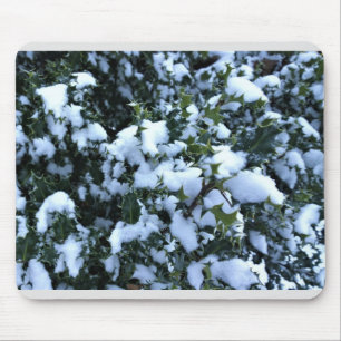Snow-covered Holly Mouse Mat