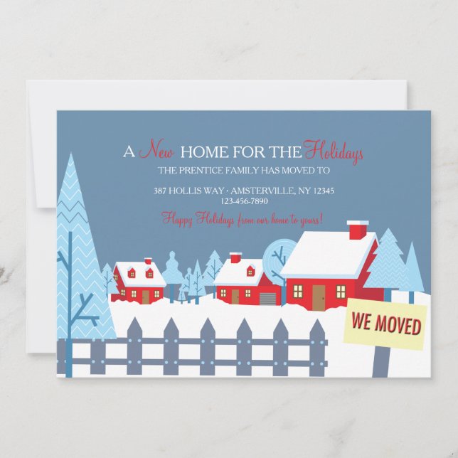 Snow Covered Homes Moving Announcement (Front)