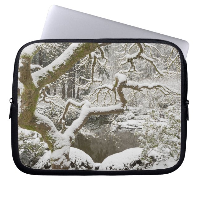 Snow-covered Japanese maple Laptop Sleeve (Front)