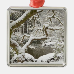 Snow-covered Japanese maple Metal Tree Decoration