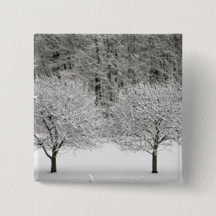 Snow covered landscape 15 cm square badge