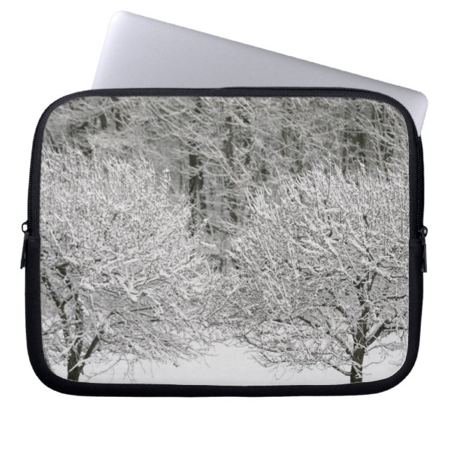 Snow covered landscape laptop sleeve (Front)