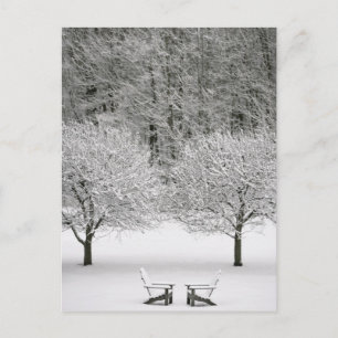 Snow covered landscape postcard