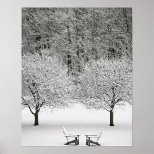 Snow covered landscape poster