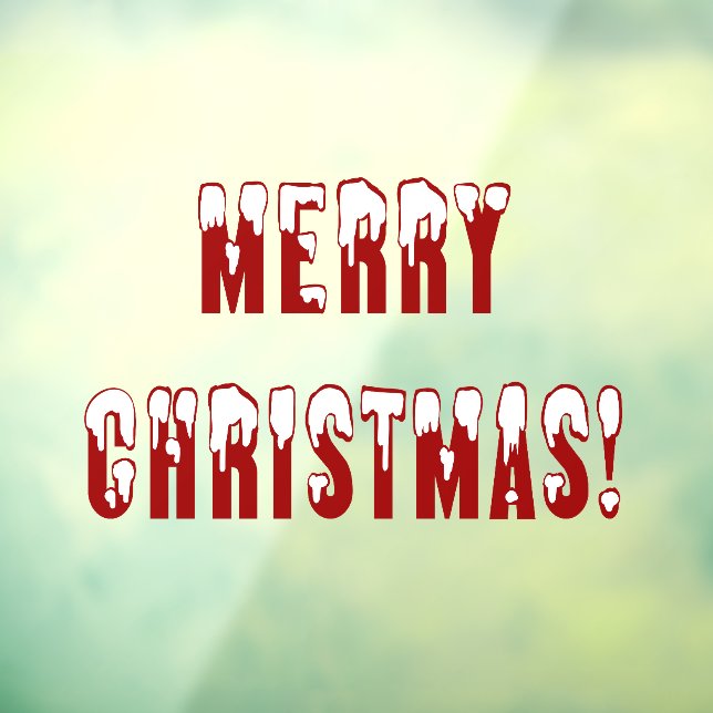 Snow Covered Merry Christmas Home Store 11x8 Vinyl Window Cling (Sheet 3)