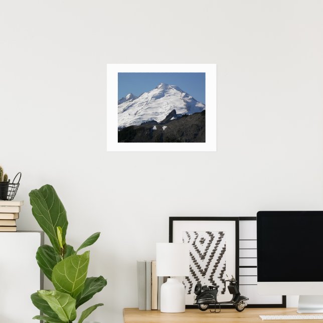 Snow Covered Mount Baker Photographic Poster (Home Office)