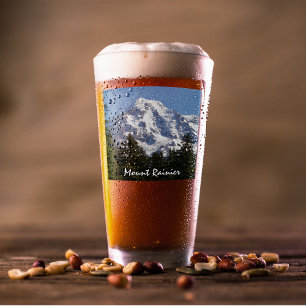 Snow Covered Mount Rainier Photo Glass