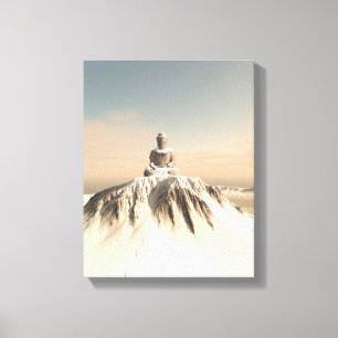 Snow Covered Mountain Buddha Canvas Print
