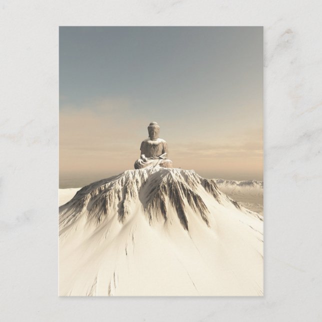 Snow Covered Mountain Buddha Postcard (Front)