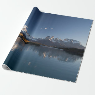 SNOW COVERED MOUNTAIN IN REFLECTIVE PHOTOGRAPHY WRAPPING PAPER