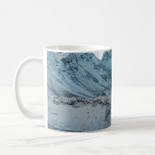 SNOW COVERED MOUNTAIN NEAR BODY OF WATER COFFEE MUG