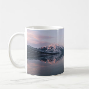 SNOW COVERED MOUNTAIN NEAR LAKE DURING DAYTIME COFFEE MUG