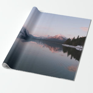 SNOW COVERED MOUNTAIN NEAR LAKE DURING DAYTIME WRAPPING PAPER