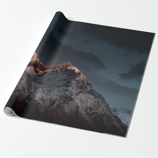 SNOW COVERED MOUNTAIN UNDER BLUE SKY DURING DAYTIM WRAPPING PAPER (Unrolled)