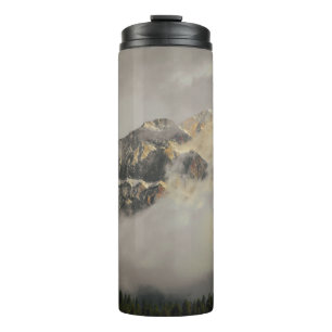SNOW COVERED MOUNTAIN UNDER CLOUDY SKY DURING DAYT THERMAL TUMBLER