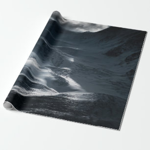 SNOW COVERED MOUNTAIN UNDER CLOUDY SKY DURING DAYT WRAPPING PAPER