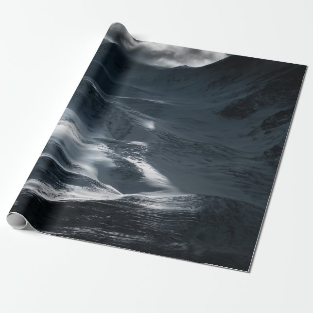 SNOW COVERED MOUNTAIN UNDER CLOUDY SKY DURING DAYT WRAPPING PAPER (Unrolled)