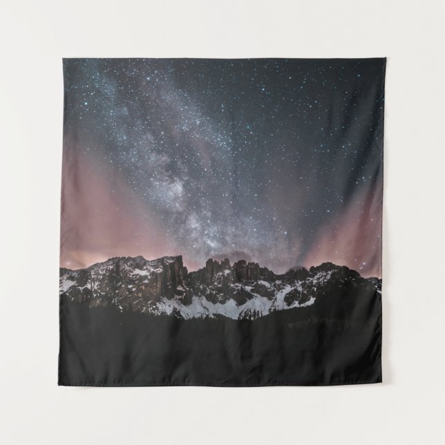 SNOW COVERED MOUNTAIN UNDER STARRY NIGHT TAPESTRY (Front)