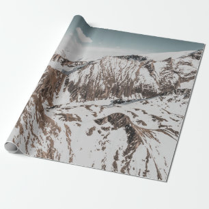 SNOW COVERED MOUNTAIN UNDER WHITE CLOUDS DURING DA WRAPPING PAPER