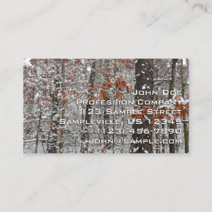 Snow Covered Oak Trees Winter Nature Photography Business Card