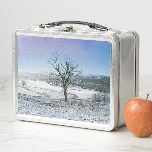 Snow Covered Ozark Hills Metal Lunch Box