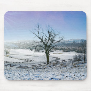Snow Covered Ozark Hills Mouse Mat
