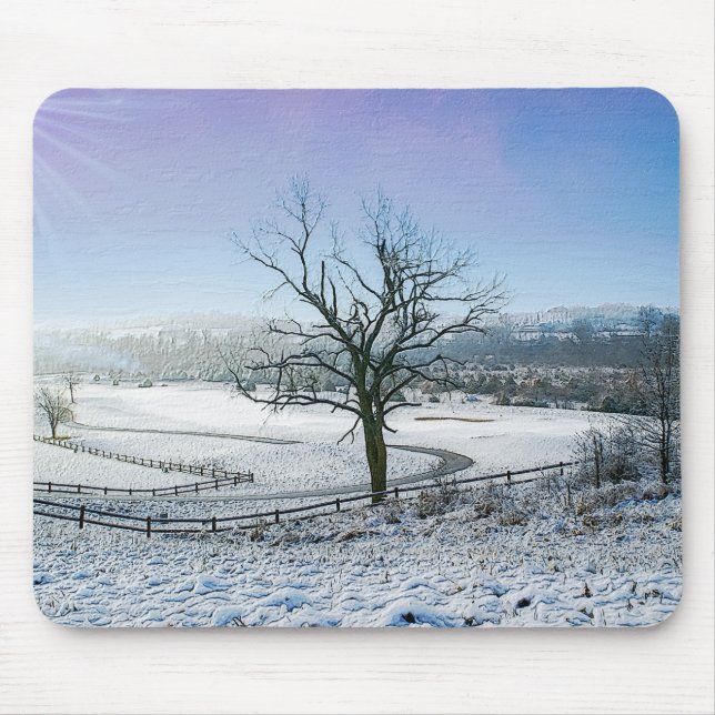 Snow Covered Ozark Hills Mouse Mat (Front)