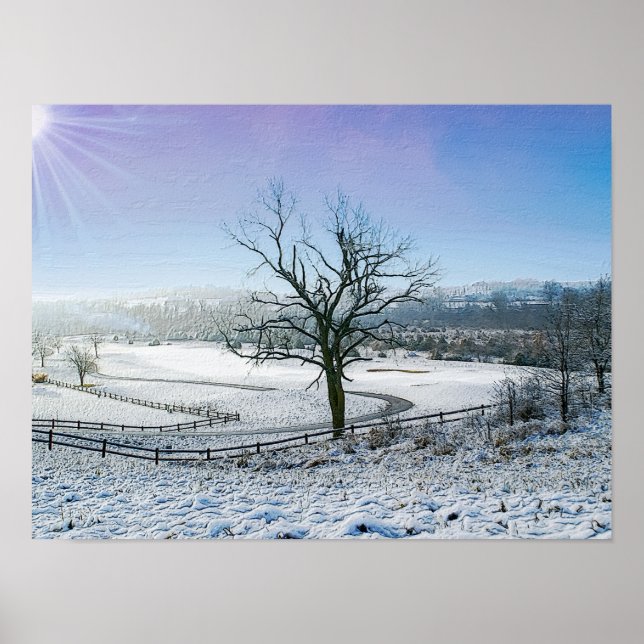 Snow Covered Ozark Hills Poster (Front)