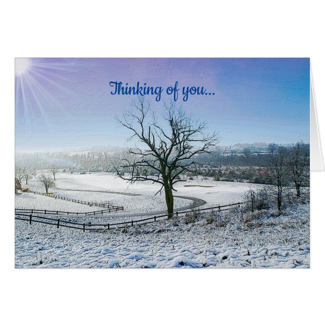 Snow Covered Ozark Hills Thinking Of You Card (Front Horizontal)