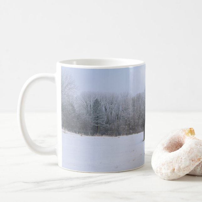 Snow Covered Paddock Coffee Mug (With Donut)