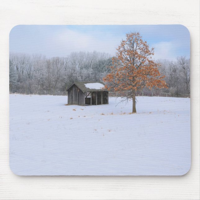 Snow Covered Paddock Mouse Mat (Front)