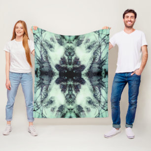 Snow Covered Pine Needles Winter Nature Abstract Fleece Blanket