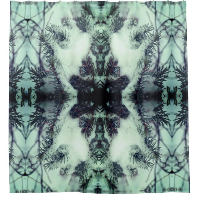 Snow Covered Pine Needles Winter Nature Abstract   Shower Curtain (Front)
