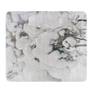 Snow Covered Pine Saplings (by Pekka Halonen) Cutting Board
