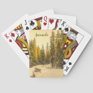 Snow Covered Pine Trees Forest Nature Photo Playing Cards