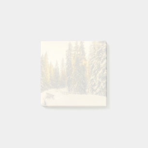 Snow Covered Pine Trees Forest Nature Photo Post-it Notes