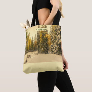 Snow Covered Pine Trees Forest Nature Photo Tote Bag