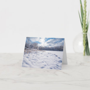Snow Covered Pond and Woodlands at Salem Hills Thank You Card